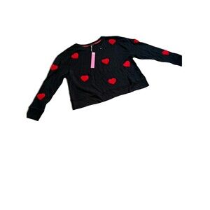Romantic Retro Valentine Love 3D Heart Sweatshirt Jane and Delancey NWT Medium
